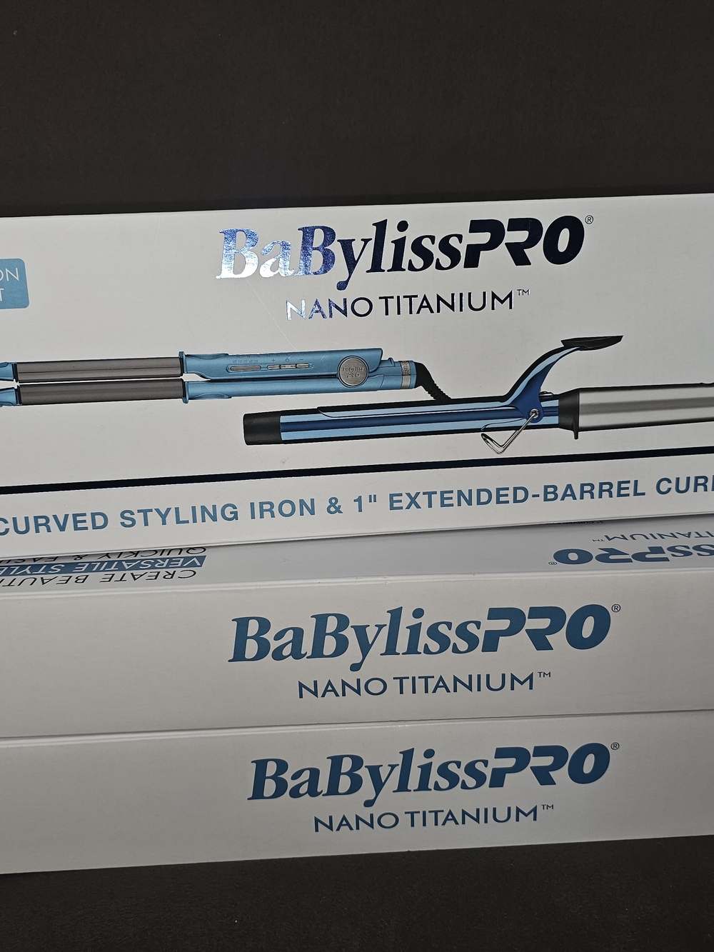 BaBylissPRO Nano Titanium Curved Styling Iron - Blue